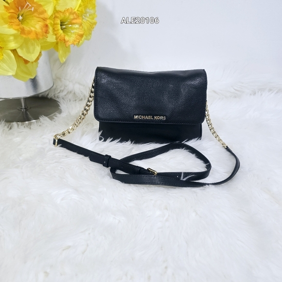 Michael Kors Black Leather Crossbody Bag - Picture 1 of 15